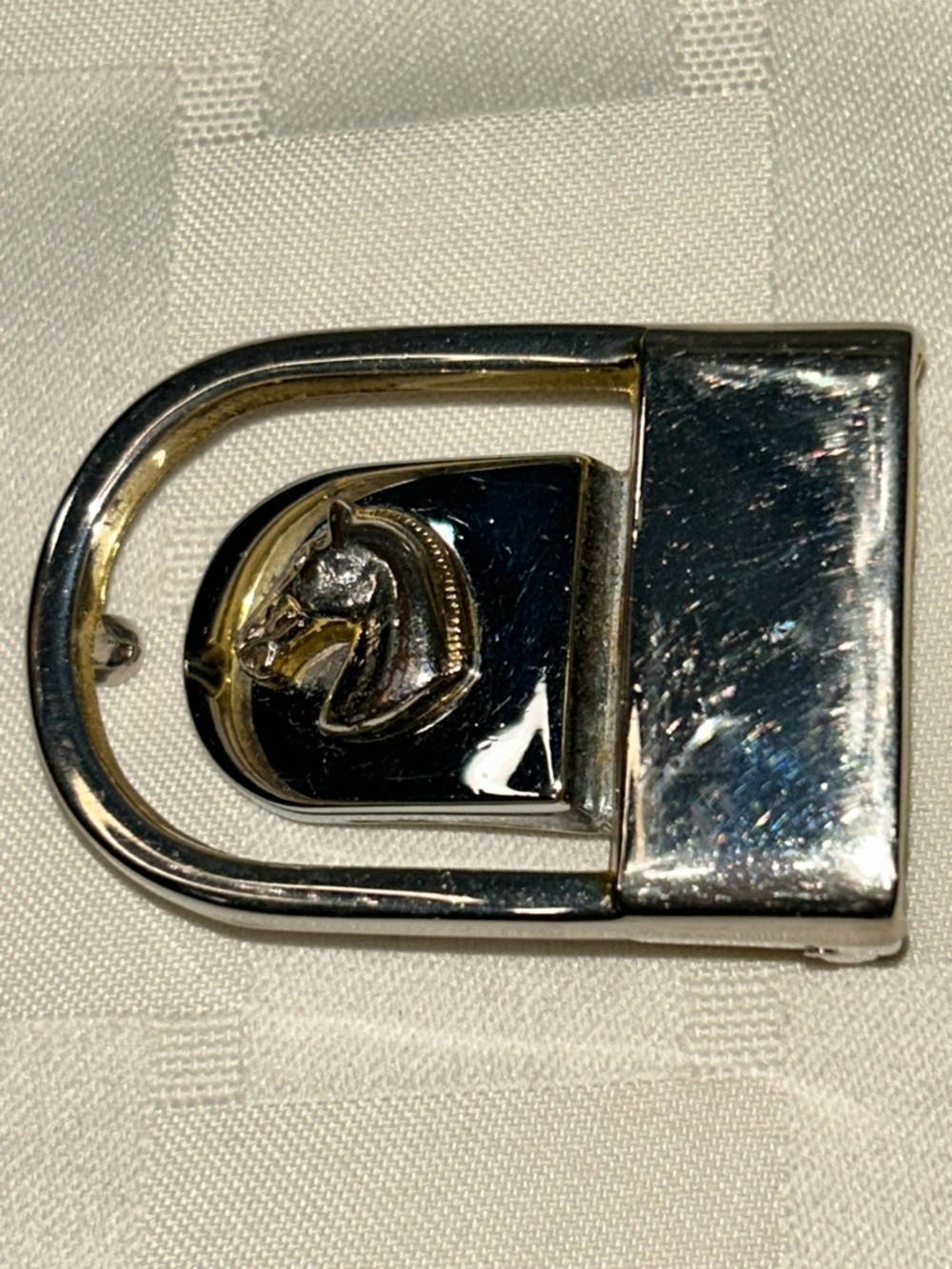 Silver and Gold Equestrian Money Clip - Horse Head Accent